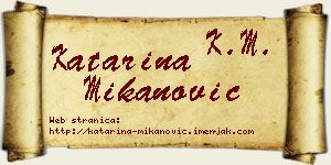 Katarina Mikanović vizit kartica